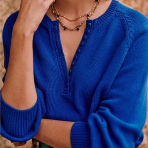 Sezane Leontine Jumper Sweater Bight Blue Size small